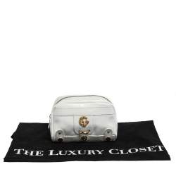 Pre Owned Roberto Cavalli White Patent Leather Pouch
