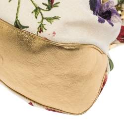 Pre Owned Roberto Cavalli Multicolor Floral Print Canvas and Leather Satchel