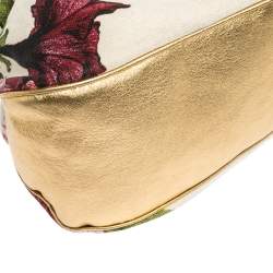 Pre Owned Roberto Cavalli Multicolor Floral Print Canvas and Leather Satchel