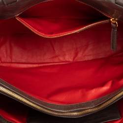 Pre Owned حقيبة ساتشل روبرتو كافالي مرصعة جلد رمادية