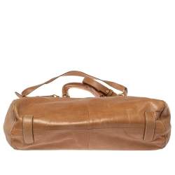 Roberto Cavalli Tan Leather Multiple Pocket Top Handle Bag