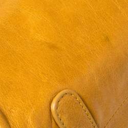 Roberto Cavalli Mustard Yellow Leather Mini Diva Top Handle Bag