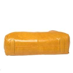 Roberto Cavalli Mustard Yellow Leather Mini Diva Top Handle Bag