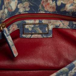 مملوكة مسبقًا Roberto Cavalli Multicolor Floral Print Suede Turnlock Flap Shoulder Bag