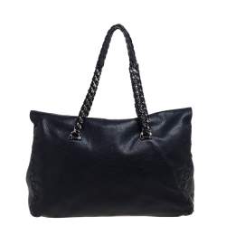 مملوكة مسبقًا حقيبة ساتشل روبرتو كافالي ريغينا جلد أسود