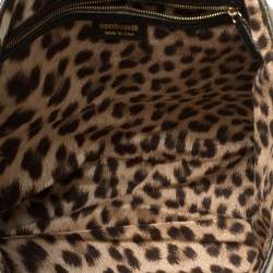 Pre Owned Roberto Cavalli Moss Green Canvas and Leather Studded Logo Tote