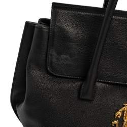 Pre Owned ح�قيبة روبرتو كافالي جلد أسود