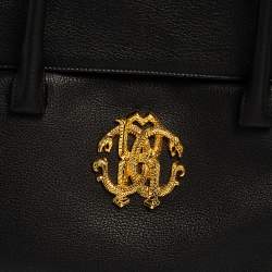 Pre Owned حقيبة روبرتو كافالي جلد أسود