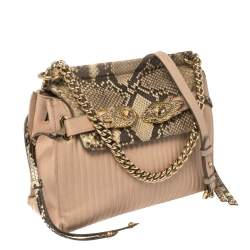 Pre Owned Roberto Cavalli Multicolor Leather And Snakeskin 'Onewish' Shoulder Bag