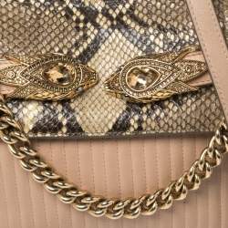 Pre Owned Roberto Cavalli Multicolor Leather And Snakeskin 'Onewish' Shoulder Bag