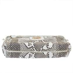 Pre Owned Roberto Cavalli White Perforated Leather Pouch