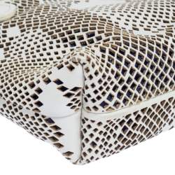 Pre Owned Roberto Cavalli White Perforated Leather Pouch