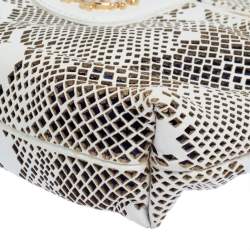 Pre Owned Roberto Cavalli White Perforated Leather Pouch