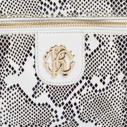 Pre Owned Roberto Cavalli White Perforated Leather Pouch