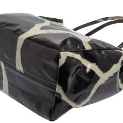 Pre Owned Roberto Cavalli Grey/Blue Printed PVC Tote 