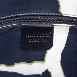 Pre Owned Roberto Cavalli Grey/Blue Printed PVC Tote 