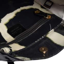 Pre Owned Roberto Cavalli Grey/Blue Printed PVC Tote 