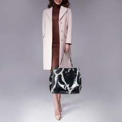 Pre Owned Roberto Cavalli Grey/Blue Printed PVC Tote 