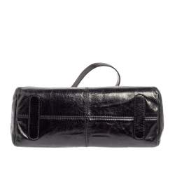 Roberto Cavalli Black Deerskin Leather Top Handle Bag