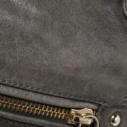 Pre Owned Roberto Cavalli Grey Leather Satchel