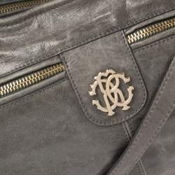 Pre Owned Roberto Cavalli Grey Leather Satchel