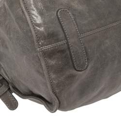 Pre Owned Roberto Cavalli Grey Leather Satchel