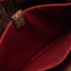 Pre Owned Roberto Cavalli Brown Croc Embossed Leather Messenger Bag