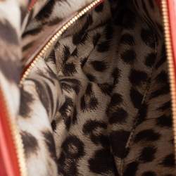 Roberto Cavalli Orange Leather Multiple Pocket Top Handle Bag
