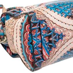 Pre Owned Roberto Cavalli Multicolor Graphic Print Leather Convertible Tote