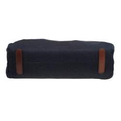 Pre Owned Roberto Cavalli Navy-Blue, Brown Denim And Leather Top Handle Bag