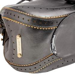 Pre Owned Roberto Cavalli Metallic Grey Drawstring Hobo
