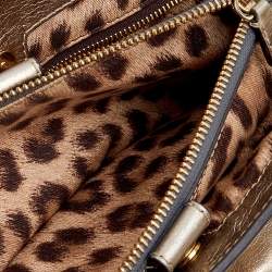 Pre Owned Roberto Cavalli Metallic Gold Leather Tote