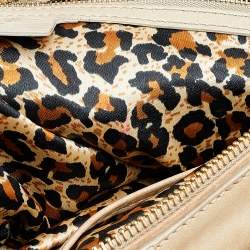 Roberto Cavalli Beige Leather Multiple Pocket Top Handle Bag