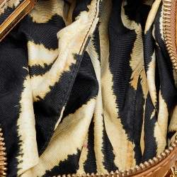 Pre Owned Roberto Cavalli Brown Leather Chain Link Baguette