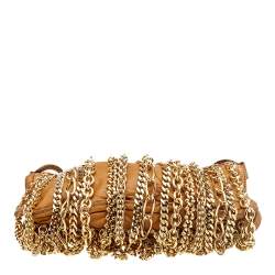 Pre Owned Roberto Cavalli Brown Leather Chain Link Baguette