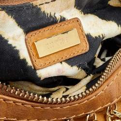 Pre Owned Roberto Cavalli Brown Leather Chain Link Baguette