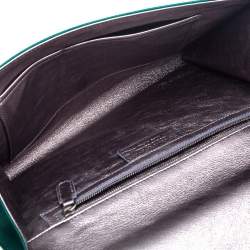 Pre Owned حقيبة كلتش روبرتو كافالي مزخرفة نحلة ساتان خضراء 