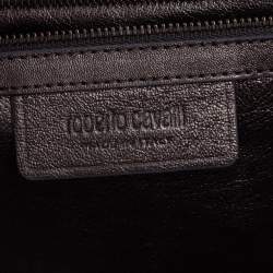 Pre Owned حقيبة كلتش روبرتو كافالي مزخرفة نحلة ساتان خضراء 