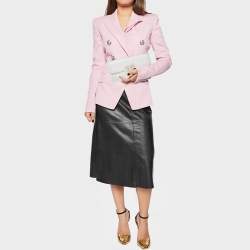 Pre Owned حقيبة كلتش روبرتو كافالي  جلد ثعبان بيضاء بالشعار