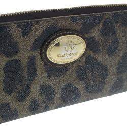 Pre Owned Roberto Cavalli Leopard Print Wallet