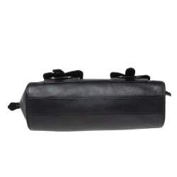 Pre Owned Roberto Cavalli Black Leather Front Pocket Satchel