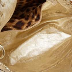 Pre Owned Roberto Cavalli Gold Python Hobo