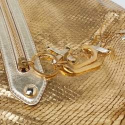 Pre Owned Roberto Cavalli Gold Python Hobo