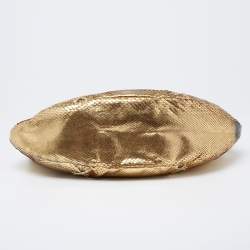 Pre Owned Roberto Cavalli Gold Python Hobo
