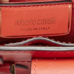 مملوكة مسبقًا حقيبة يد توتس روبرتو كافالي فلورنس جلد برتقالي