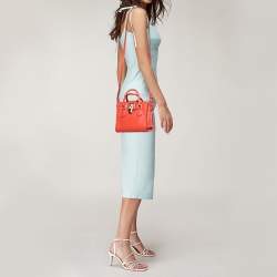 مملوكة مسبقًا حقيبة يد توتس روبرتو كافالي فلورنس جلد برتقالي