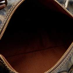Roberto Cavalli Brown Leopard Print Coated Canvas and Leather Satchel