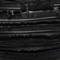 Pre Owned Roberto Cavalli Black Leather Fringed Hobo