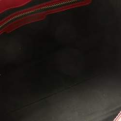 مملوكة مسبقًا حقيبة يد توتس روبرتو كافالي شوبر  جلد أحمر بالشعار وقلاب 