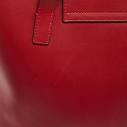 مملوكة مسبقًا حقيبة يد توتس روبرتو كافالي شوبر  جلد أحمر بالشعار وقلاب 